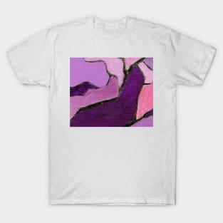 Purple Rose Pink Abstract Art T-Shirt